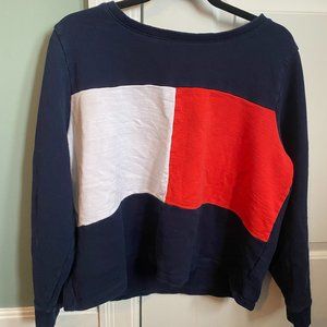 Oversized Tommy Hilfiger Cropped Crewneck